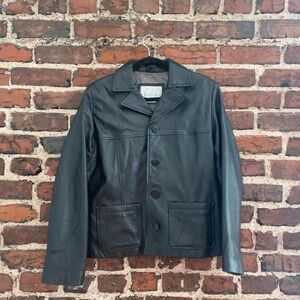 90s Black Leather Jacket